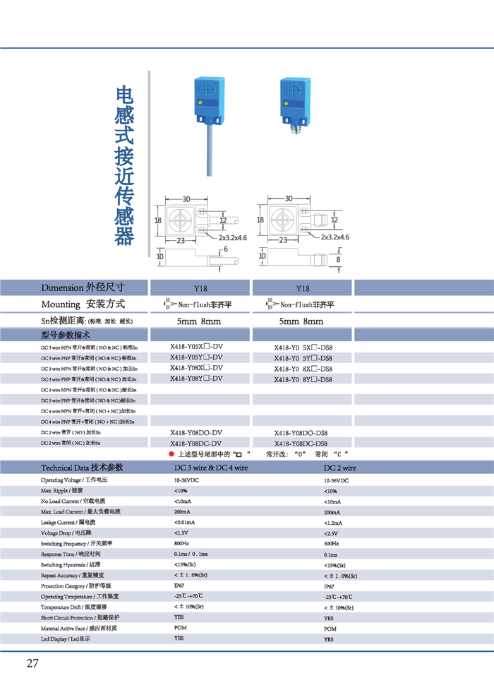 方形接近傳感器